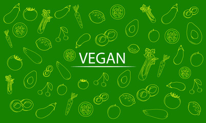 Think green and go vegan. Conceptual illustration