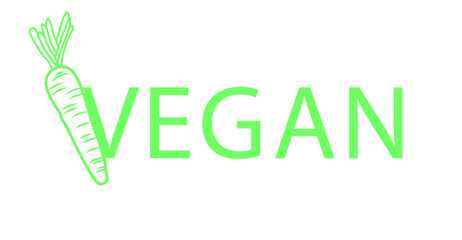 Think green and go vegan. Conceptual illustration