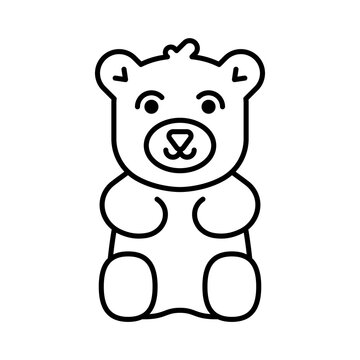 recommend clip art: Cartoon cute baby outline teddy bear toy vector illustration