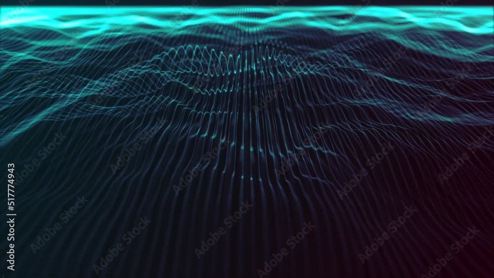Poster abstract digital waving lines fx background loop/ 4k animation of an abstract background with digita