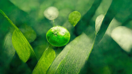 fresh green painting - original art