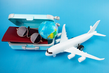 travel visa, flight insurance, international flights, tourism and vacation, passport, plane and...