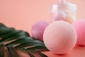 salt bombs for a spa, bath cosmetics, body care, aromatherapy and relaxation