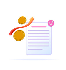 Stock market uptrend chart, stock growth, investing in coins. 