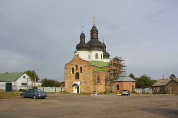 Fototapeta na wymiar Church of the Transfiguration of the Savior reconstruction in Nizhyn, Ukraine