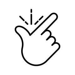 Easy icon. Finger snapping hand gesture. Pictogram isolated on a white background.