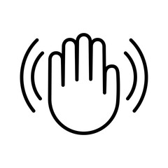 Hand waving icon. Greeting sign. Hello symbol. Goodbye gesture.