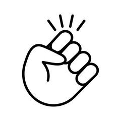 Hand knocking on door icon. Pictogram isolated on a white background.