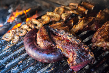 Meat on the grill