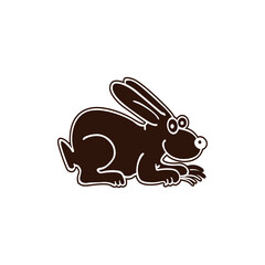 easter bunny rabbit. Minimalist rats outline vector design on white background