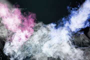 Neon atmospheric smoke, abstract dark background,