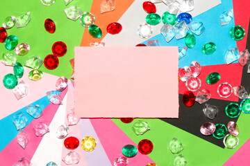 abstract art colorful background with pink paper as copy space, modern background copy space
