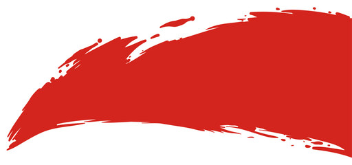 View of crescent red paint splash over white background, Vector illustration