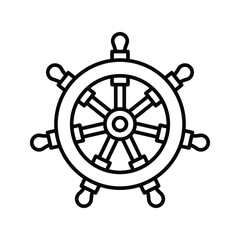 Obraz premium ship's wheel icon. boat wheel sign. vector illustration