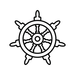 ship's wheel icon. boat wheel sign. vector illustration