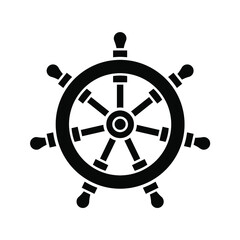 ship's wheel icon. boat wheel sign. vector illustration