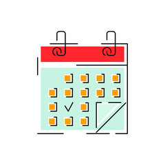 Colorful vector calendar icon in modern style