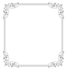 Decorative frame Elegant vector element for design in Eastern style, place for text. Floral gray and white border. Lace illustration for invitations and greeting cards