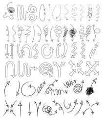 arrow Hand drawn art vector Collection of Vector Arrows. icons set. Vector illustration set