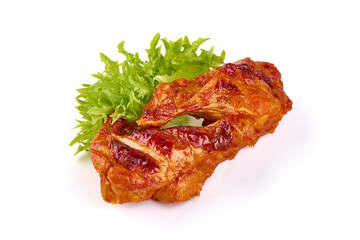 Buffalo BBQ Chicken Legs, isolated on white background.
