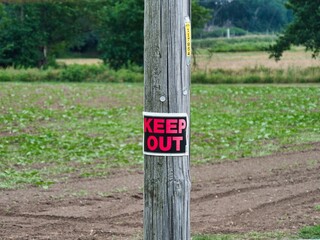 Keep Out Sign at Local Farm