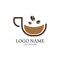coffee cup logo with vector style template