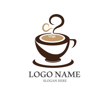 coffee cup logo with vector style template