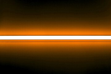 neon orange lights, glowing horizontal line