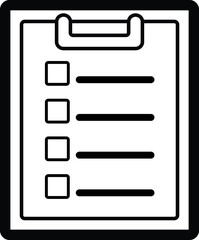 Clipboard list icon in the modern line style.