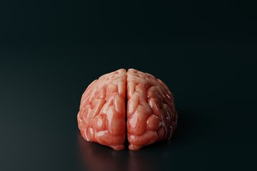 Brain on a dark background. Medical concept, brain diseases, mental problems. Operations and treatment of the brain. 3d rendering, 3d illustration.