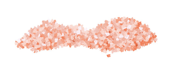 Himalayan pink or red salt. A scattering of crystals of sugar or salt. Realistic vector illustration isolated on white background. - obrazy, fototapety, plakaty