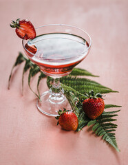 glass of champagne and strawberries