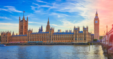 Big Ben in London During Sunset