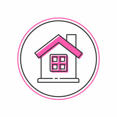 Filled outline House icon isolated on white background. Home symbol. Vector