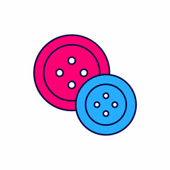 Filled outline Sewing button for clothes icon isolated on white background. Clothing button. Vector