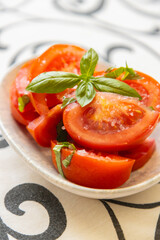 Fresh and raw tomato salad