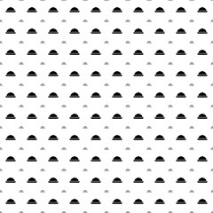 Square seamless background pattern from black cloche symbols are different sizes and opacity. The pattern is evenly filled. Vector illustration on white background