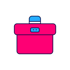 Filled outline Briefcase icon isolated on white background. Business case sign. Business portfolio. Vector