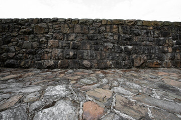 monumental wall and path  from big old stones