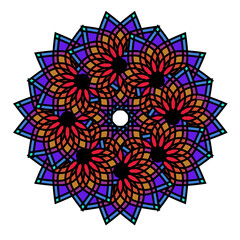 In practice, the mandala has become the general name for any plan, graphic, or geometric pattern that represents the cosmos metaphysically or symbolically, the microcosm of the universe from a human 
