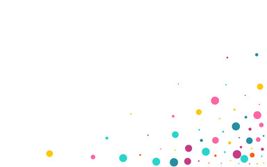 Multicolored Polka Abstract Vector White