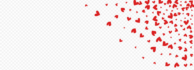 Burgundy Hearts Vector Panoramic Transparent