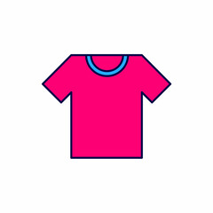 Filled outline T-shirt icon isolated on white background. Vector