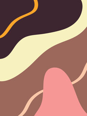 Minimalistic trend abstract design with various natural shapes in pastel neutral colors.creative vector texture with colorful abstract swirls and lines