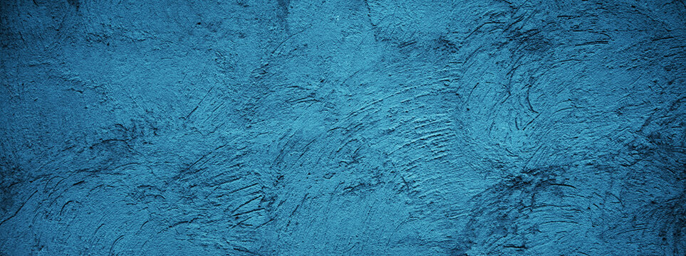 Wide Angle Blue Plaster Wall Background