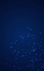 Silver Snowflake Vector Blue Background. Sky Snow