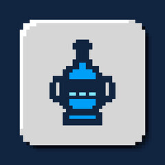 Fototapeta premium Filled outline Ancient amphorae icon isolated on blue background. Vector