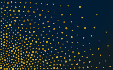 Yellow Confetti Paper Vector Black Background.