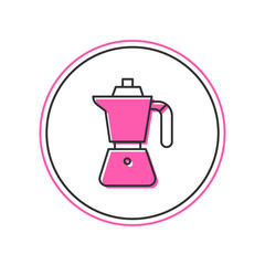 Filled outline Coffee maker moca pot icon isolated on white background. Vector