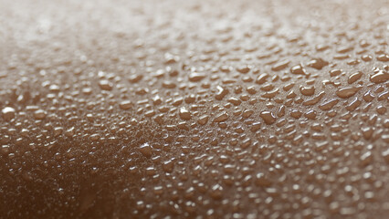 Macro shot of a lot of water drops on skin of young African American female model on black background | Skin texture shot for skin moisturizing concept